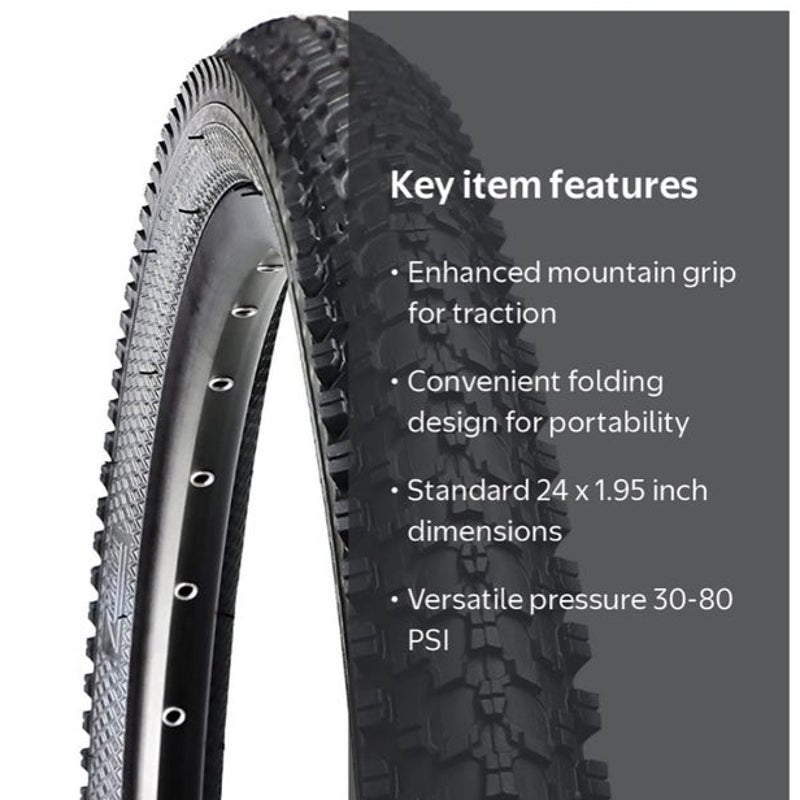 BRAND NEW ~ High Traction Tread 24x1.95 inch Folding Bicycle Mountain Bike Tire