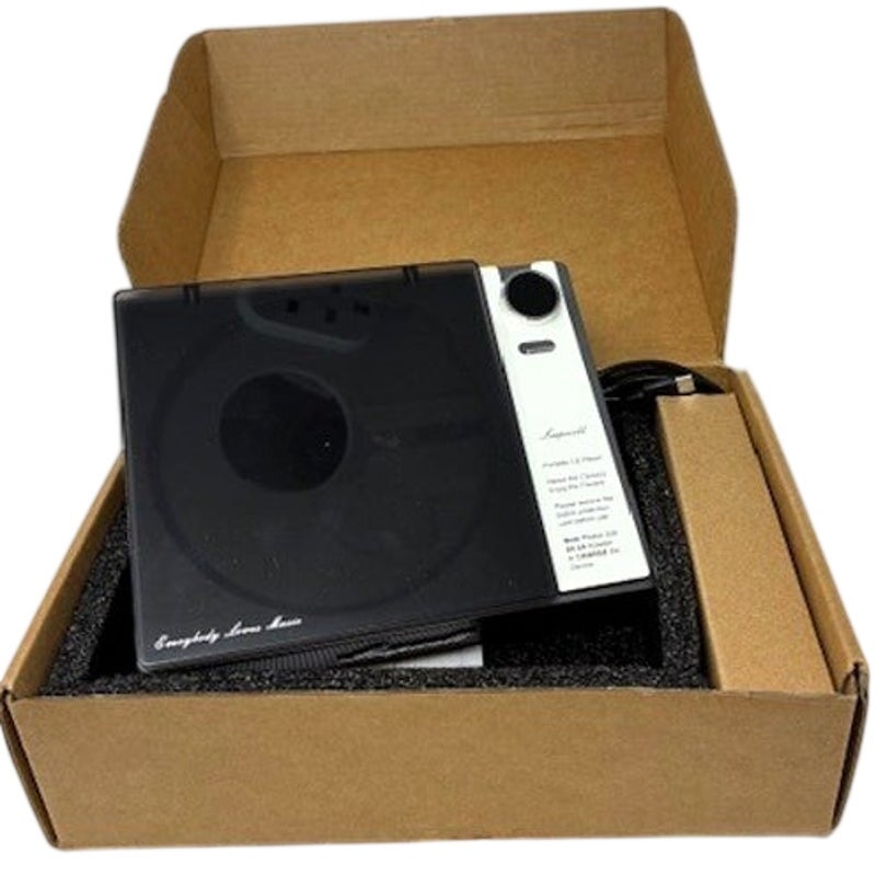 BRAND NEW ~ Black Rechargeable Portable Bluetooth USB CD Player & Speakers