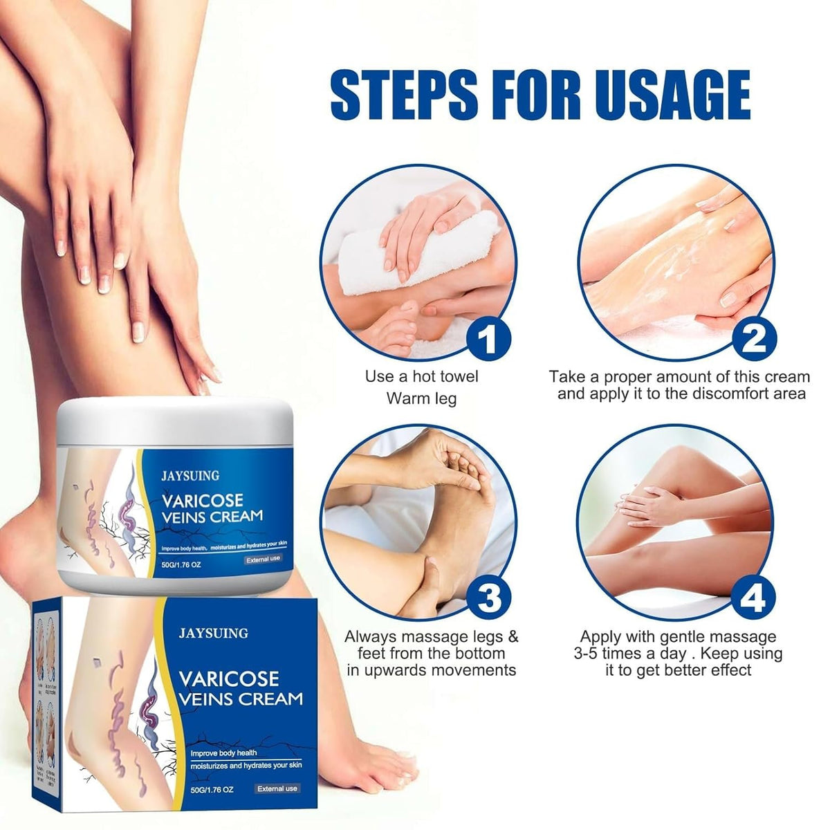 BRAND NEW ~ NWT ~ Set/2 Leg Varicose & Spider Vein Cream ~ Soothing Moisturizing