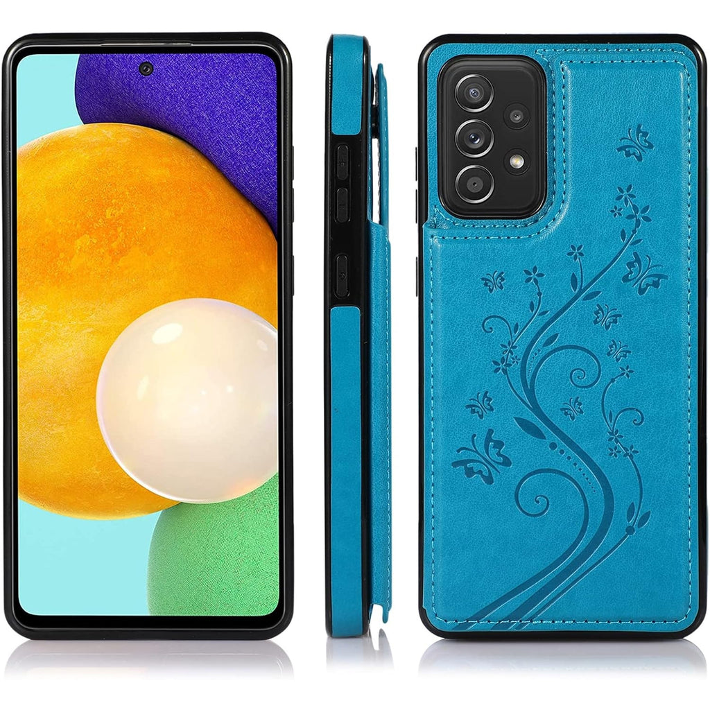 BRAND NEW ~ Blue Embossed Boho Faux Leather Galaxy Cell Phone Wallet Case