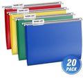 BRAND NEW ~ 20 Multicolor Heavy Duty Plastic Hanging File Folders & Metal Hook