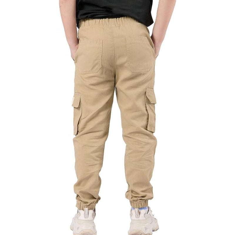 NWT ~ Men's Khaki Tan Cotton Drawstring Waist Elastic Ankle Pants ~ Size SMALL