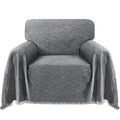 BRAND NEW ~ Gray Chair Cover Modern Farmhouse Living Room Slipcover 71" x 91"