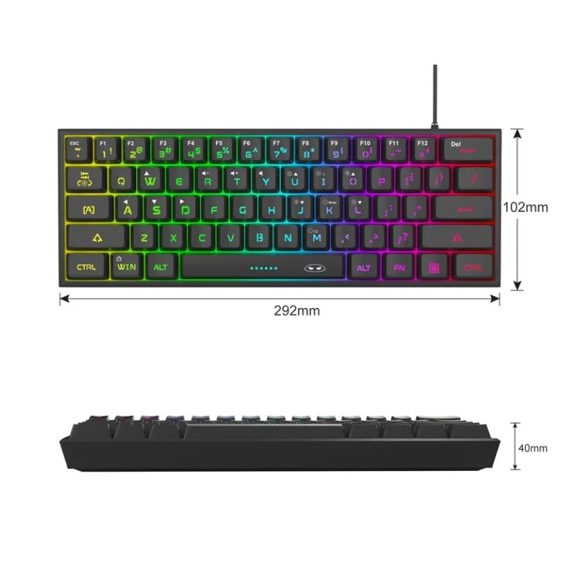 BRAND NEW ~ RGB Backlight Small Adjustable Gaming Keyboard 11.5" x 4.02" x 1.6"