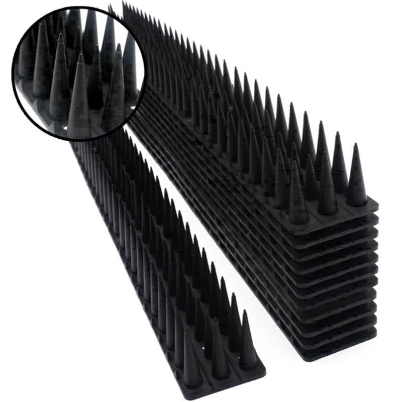 BRAND NEW ~ 12 Pack Defender Indoor Outdoor Black Plastic Security Fence Spikes