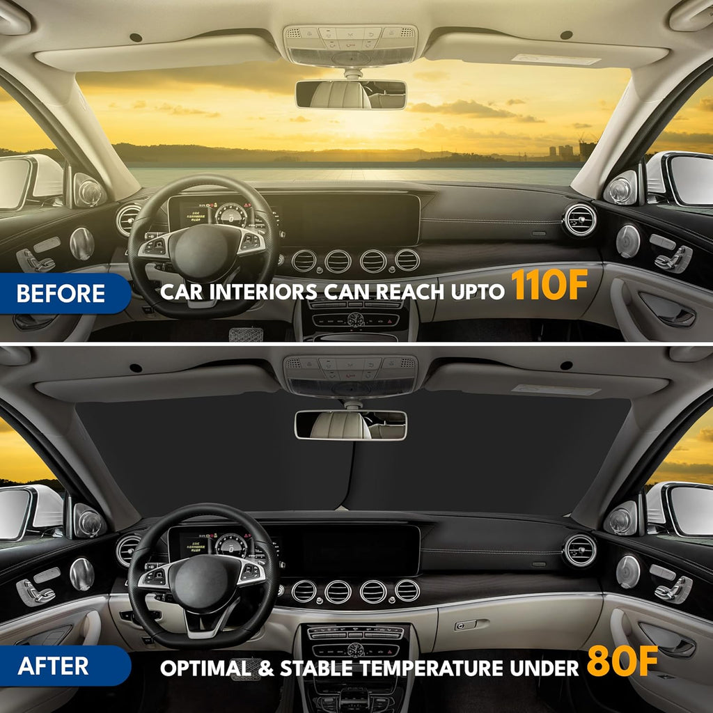 BRAND NEW ~ EcoNour Car Windshield Foldable Universal Sun Shade ~ 2@ 31x28 each