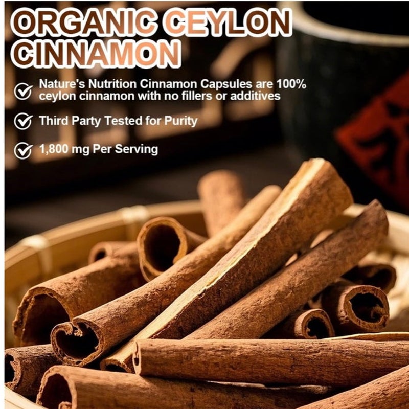 BRAND NEW ~ 8 Bottles Organic Ceylon Cinnamon 1800mg Antioxidant ~ 960 Capsules