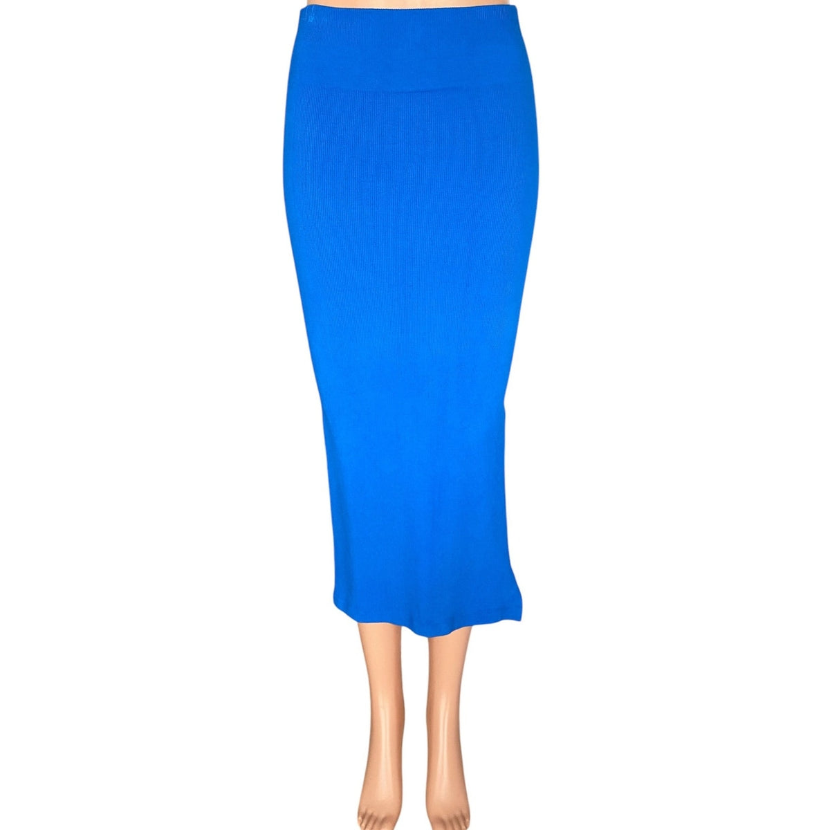 NWT ~ Sexy FABLETICS Bright Blue Long Body Hugging Activewear Slit Skirt MEDIUM
