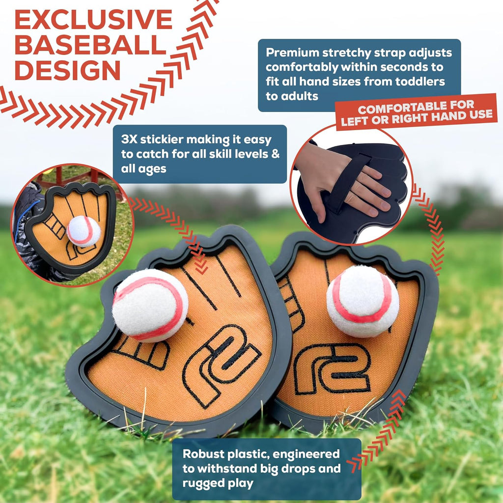 BRAND NEW ~ Toss and Catch Ball Game Set Beginner Baseball Training Gloves