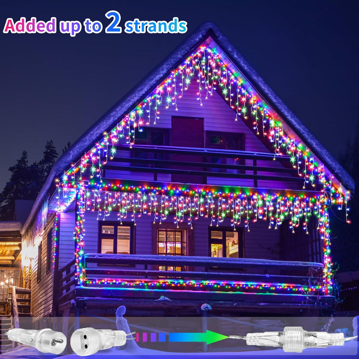 BRAND NEW ~ 82Ft Solar Icicle Outdoor Multicolor Christmas Lights & Remote
