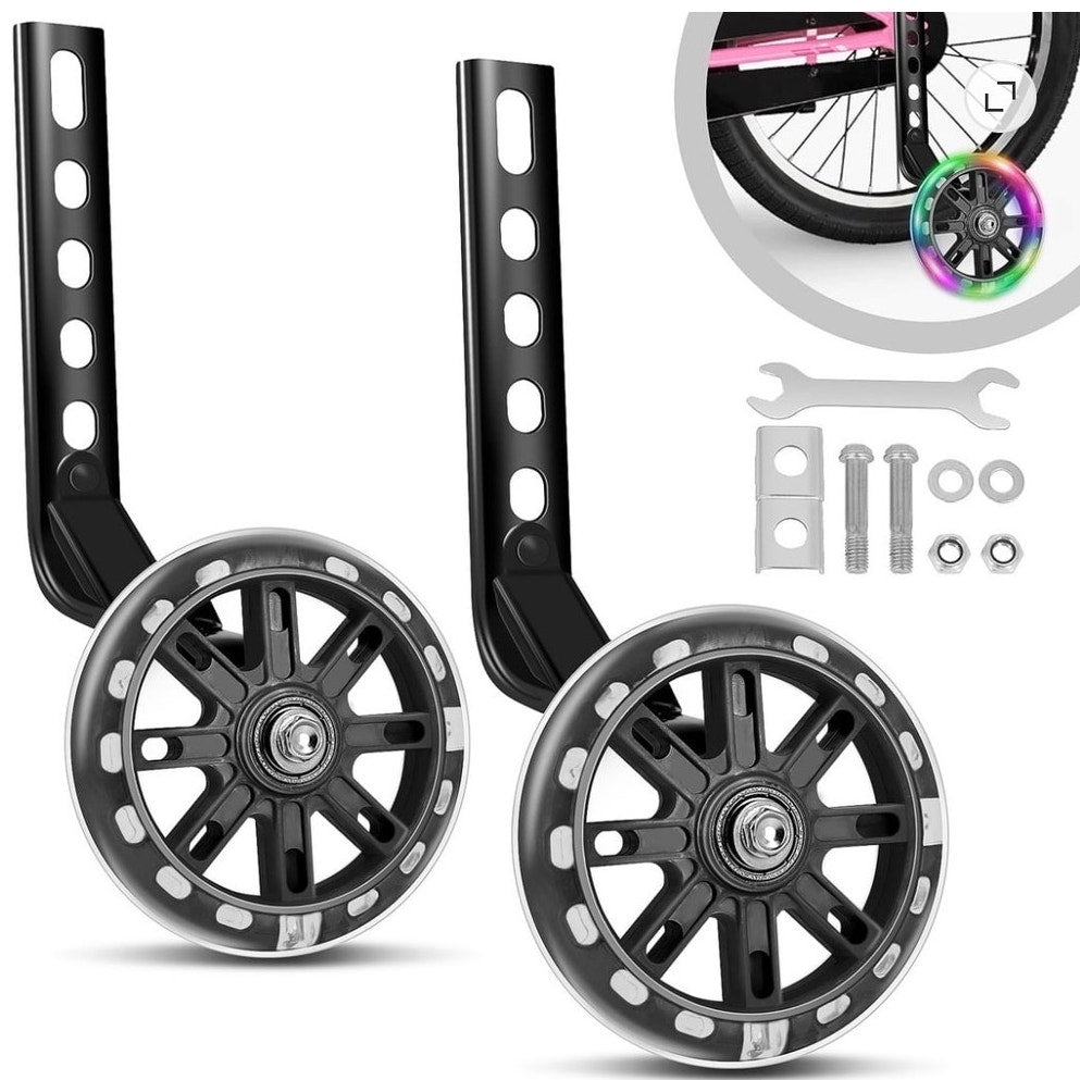 BRAND NEW ~ 1 Pair Flashing Training Wheels for 12-20" Bike ~ Bicycle Assist