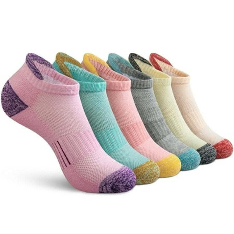 NWT ~ 6pr Women's Multicolor Breathable Durable Ankle Socks ~ Size 8-10