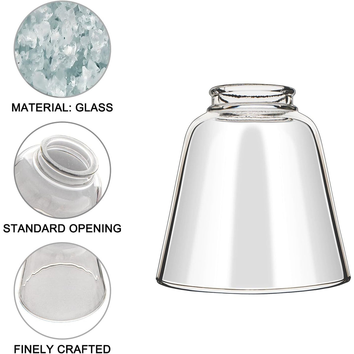 BRAND NEW ~ Set/4 Clear Glass Replacement Light Fixture Globe Shade Covers