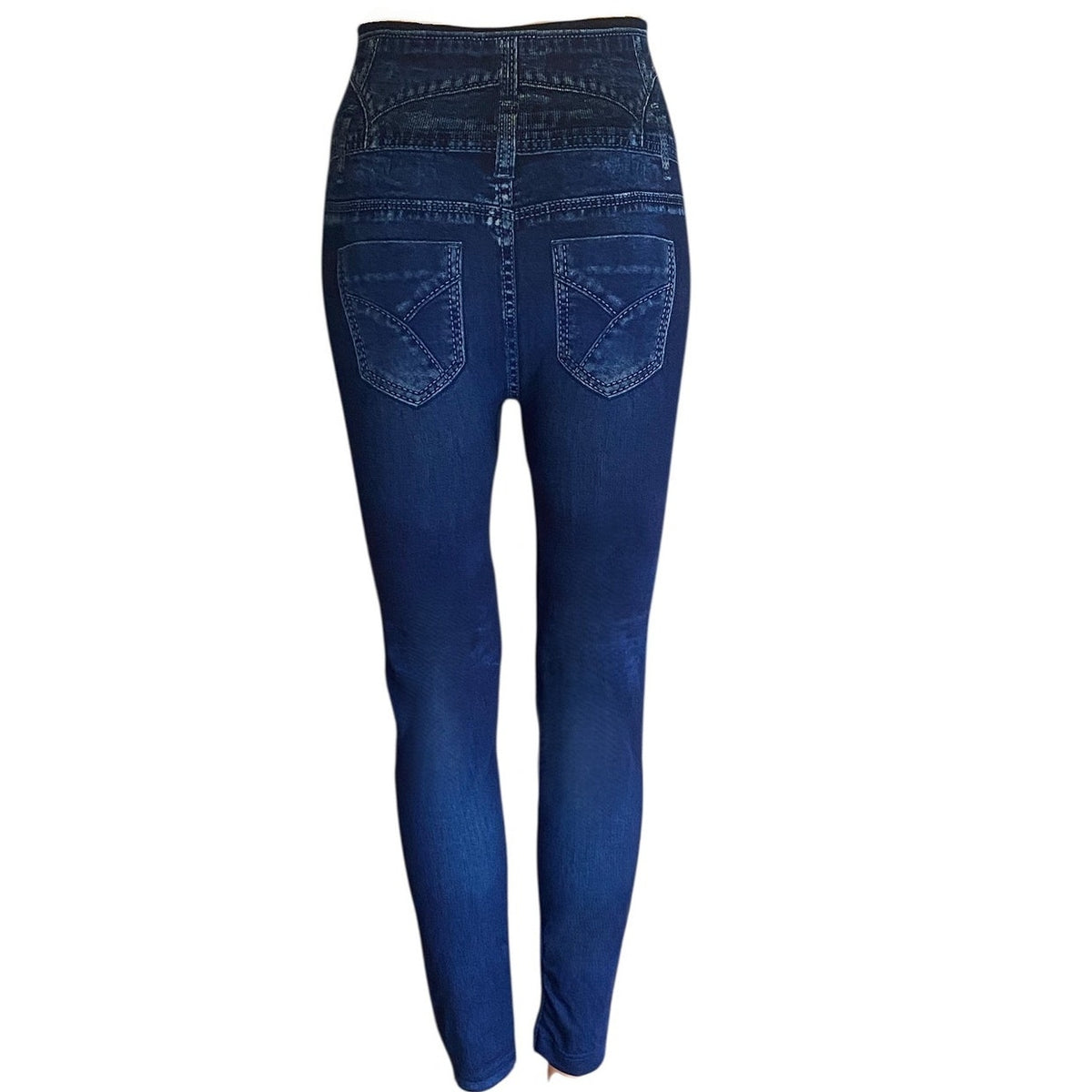 NWT ~ Denim Blue Jean Look Sexy Shapewear Slimming Leggings Pants ~ Womens LARGE