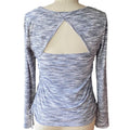 NWT ~ BY & BY Light Gray Ribbed Open Back L/S Ruched Sides Top ~ Women's LARGE
