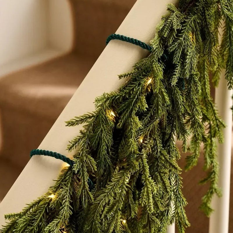 BRAND NEW ~ Thick Realistic Christmas Holiday Greenery Winter Fir Garland ~ 8ft