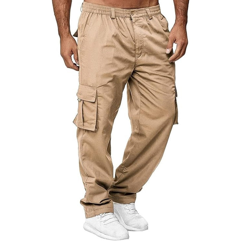 NWT ~ Men's Tan Casual Cotton Relaxed Fit Cargo Pants ~ Size LARGE