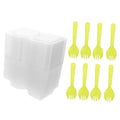BRAND NEW ~ Set/8 Plastic Leakproof Condiment Double Containers 8 Lids & Sporks