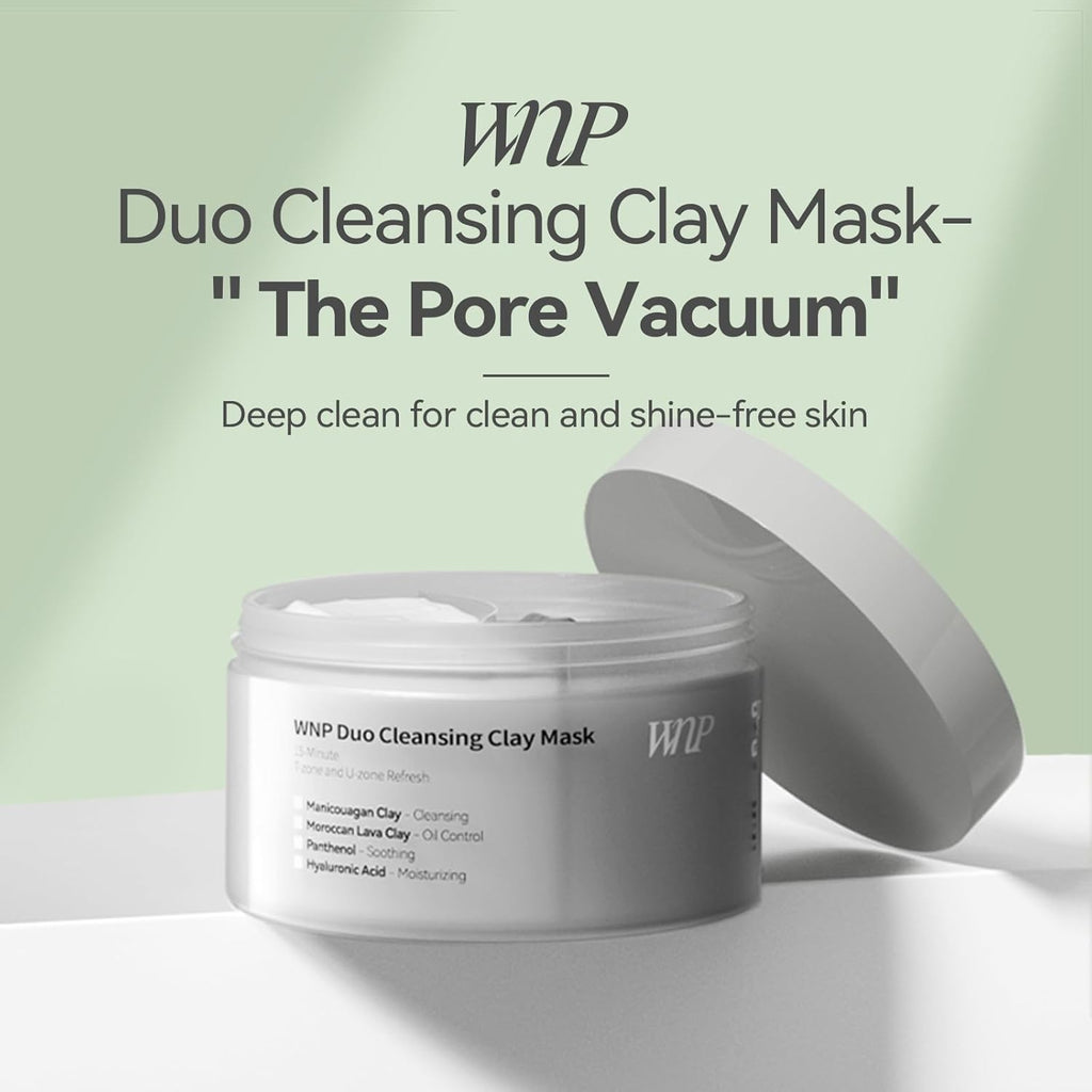 BRAND NEW ~ Duo Cleansing Clay Face Mask Deep Pore Cleanser with Hyaluronic Acid