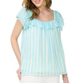 NWT ~ LAUREN CONRAD "Market Blooms" Ruffle Short Sleeve Blouse ~ Size SMALL
