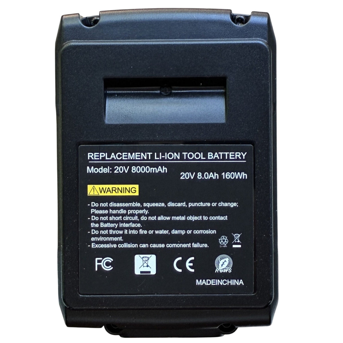 BRAND NEW Set/2 UNIVERSAL 20V 8.0Ah Lithium-ion Power Tool Replacement Batteries