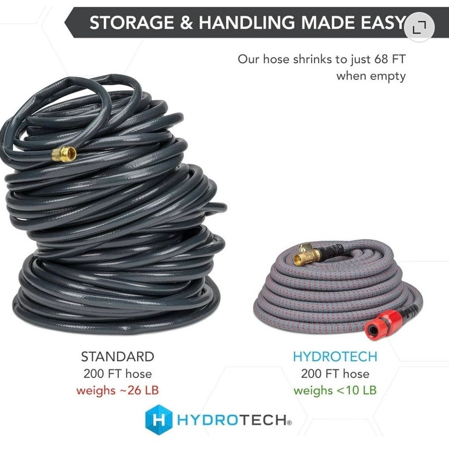 BRAND NEW ~ NWT ~ HydroTech 5/8" Diameter x 200 ft Expandable Burst Proof Hose