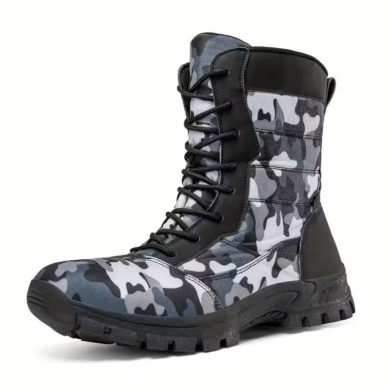 NWT ~ Black & Gray Camo Winter Camouflage Boots ~ Women's Size 7 1/2