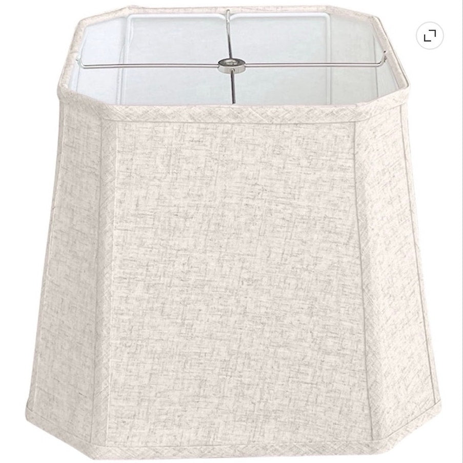 BRAND NEW ~ Square Beige Linen Lamp Shade Spider Replacement Lampshade