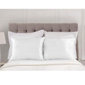 BRAND NEW ~ Set/2 QUEEN Size White Satin Pillowcases with Zipper ~ Soft & Cool