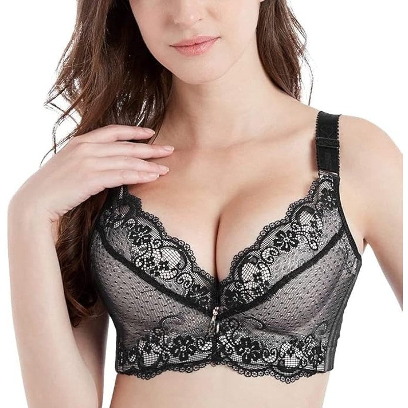 NWT ~ Set/2 Black & Blush Padded Push Up Lace Underwire Bras & Nipple Pads ~