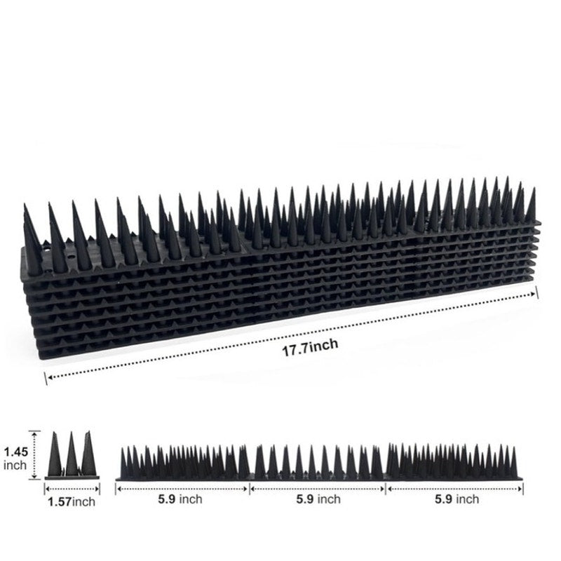 BRAND NEW ~ 12 Pack Defender Indoor Outdoor Black Plastic Security Fence Spikes