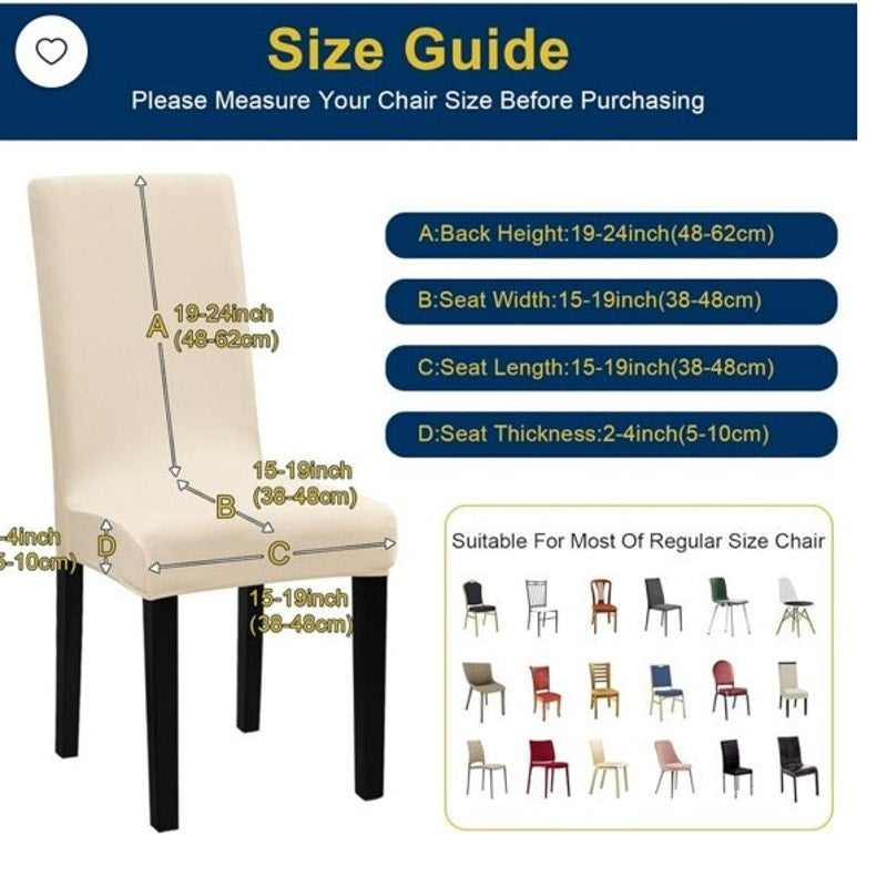 BRAND NEW Set/6 Banquet Beige Universal Stretchy Armless Chair Covers Slipcovers