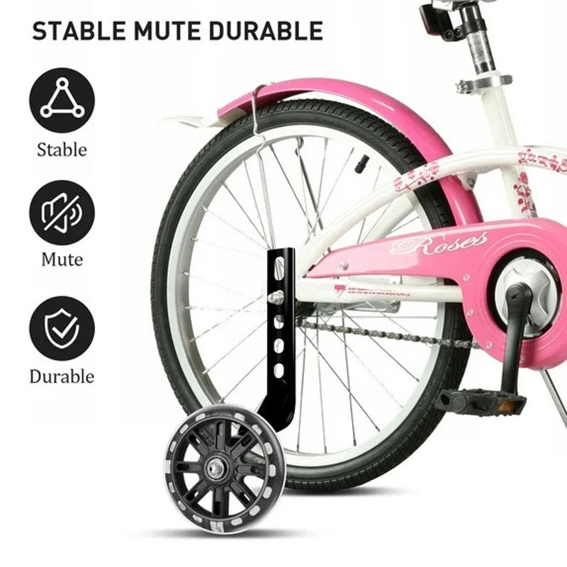 BRAND NEW ~ 1 Pair Flash Bicycle Training Safety Wheels ~ 12 14 16 18 20 Inch