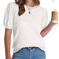 NWT ~ Women's Cream Puff Short Sleeve Lightweight Knit Summer Sweater ~ SMALL
