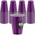 BRAND NEW ~ Set/60 Purple Reusable Disposable 12oz Plastic Cups