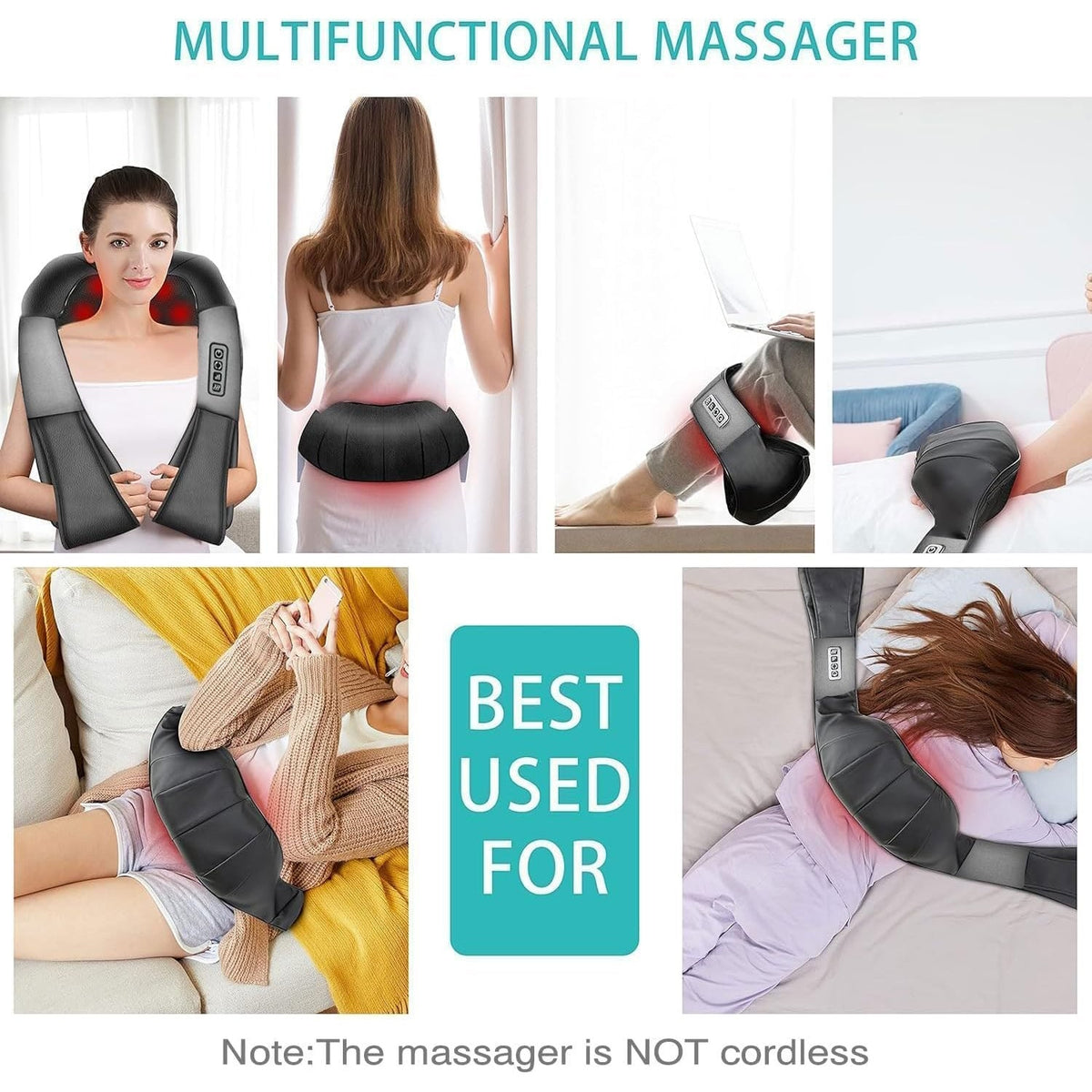 BRAND NEW ~ Shiatsu Heated Back & Neck Deep Tissue Kneading Massager