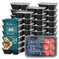 BRAND NEW ~ Set/44 ~ 2 Compartment 24oz Meal Prep Lunch Containers Food Storage