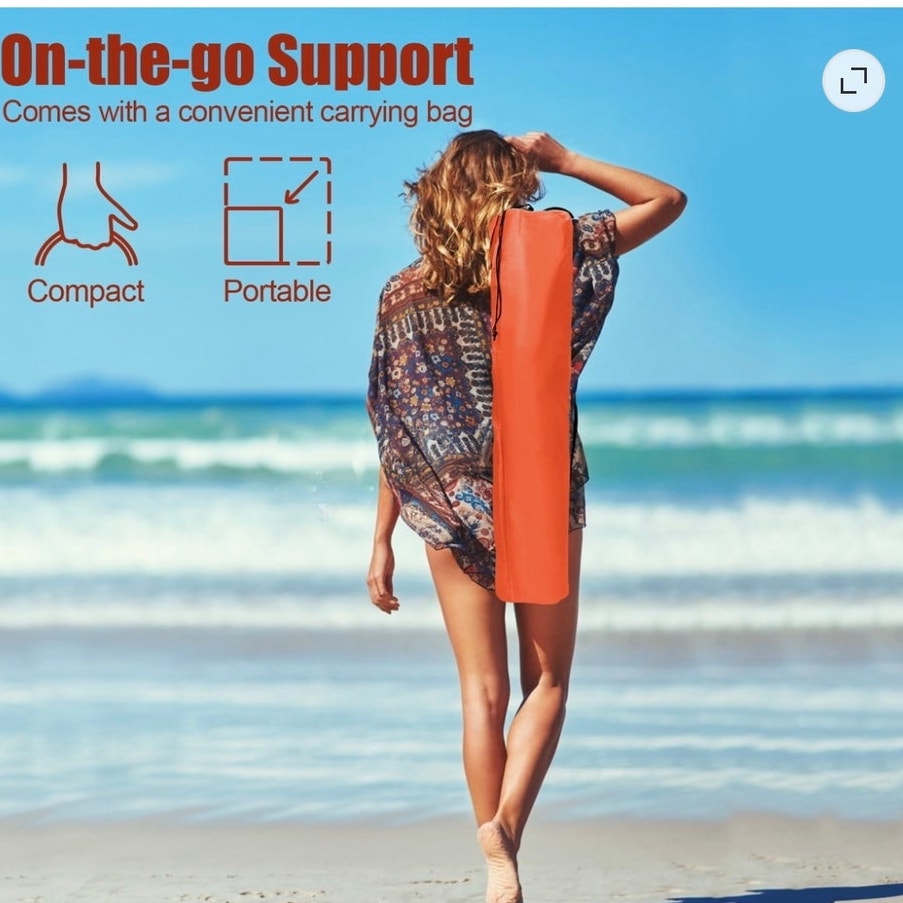 BRAND NEW ~ Orange Folding Low Seat High Back Wide Seat Beach Camping Chair