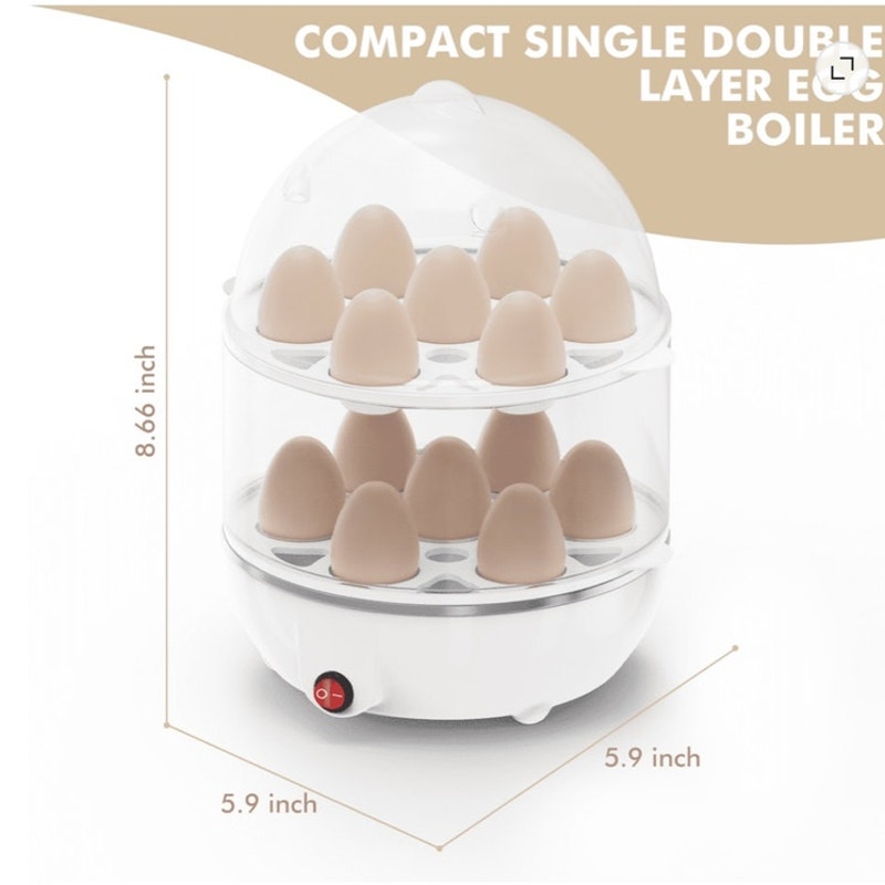 BRAND NEW ~ White 14 Egg Capacity Hard Boiled Rapid Electric Egg Cooker Auto Off