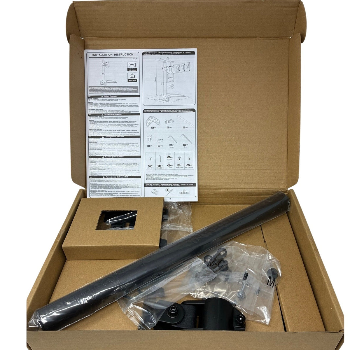 BRAND NEW ~ Black Single Monitor Stand Fits 13" to 32" Screen Desk Monitor Mount