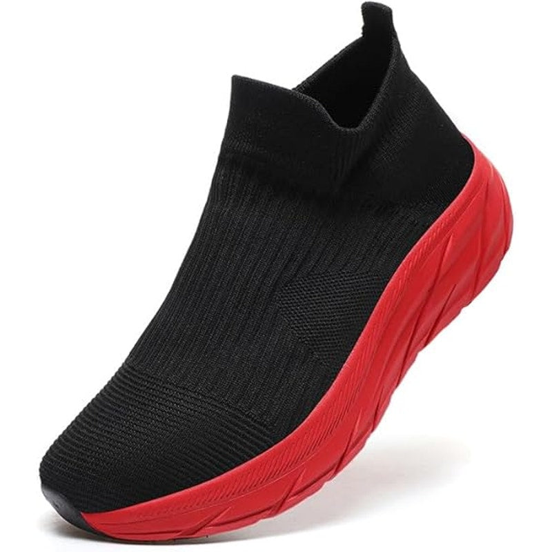BRAND NEW ~ Unisex Black Mesh Slip On Sneakers Red Soles ~ Size 42 (11)