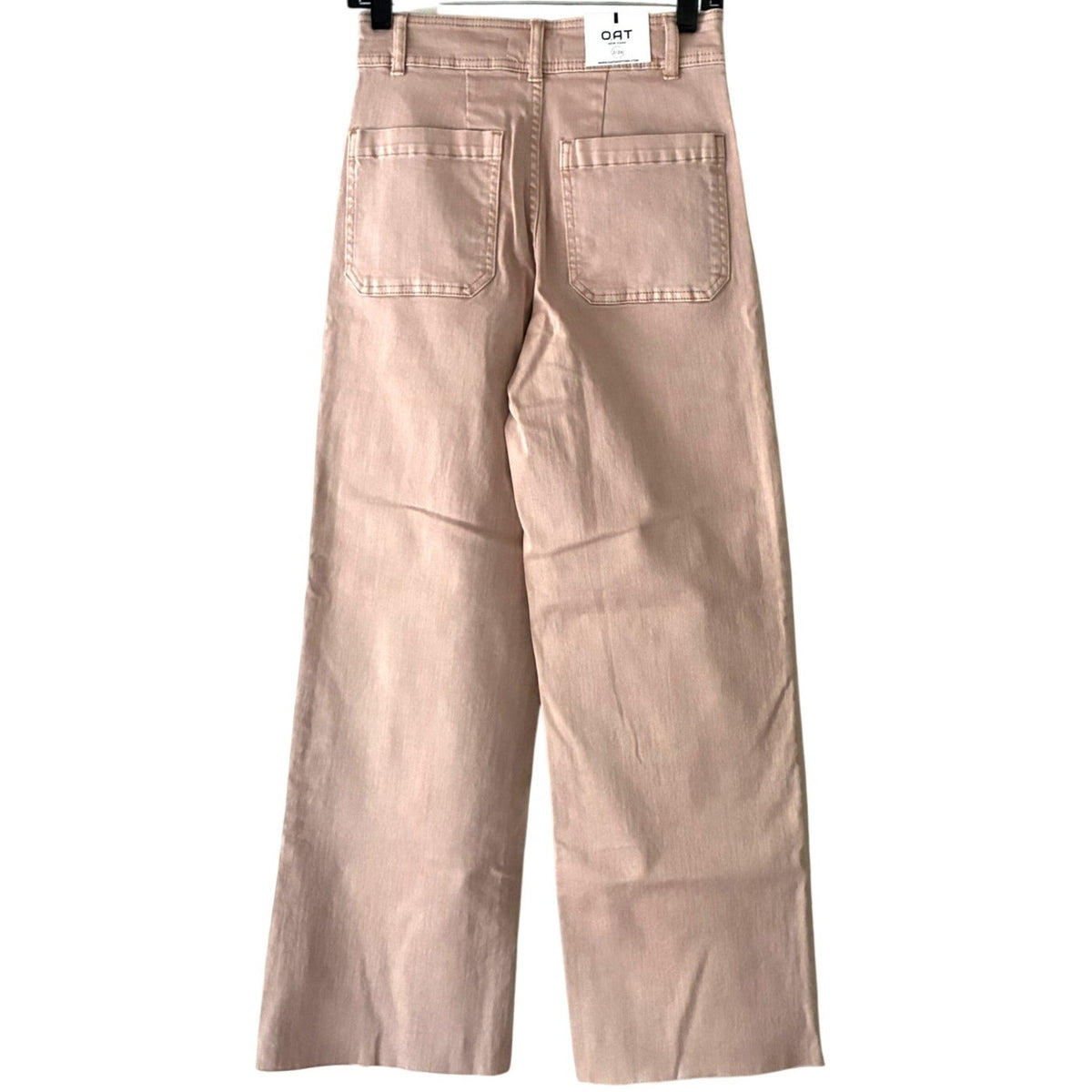 NWT ~ OAT New York Beige High Waisted Wide Leg Cropped Jeans Denim Trouser 2/26