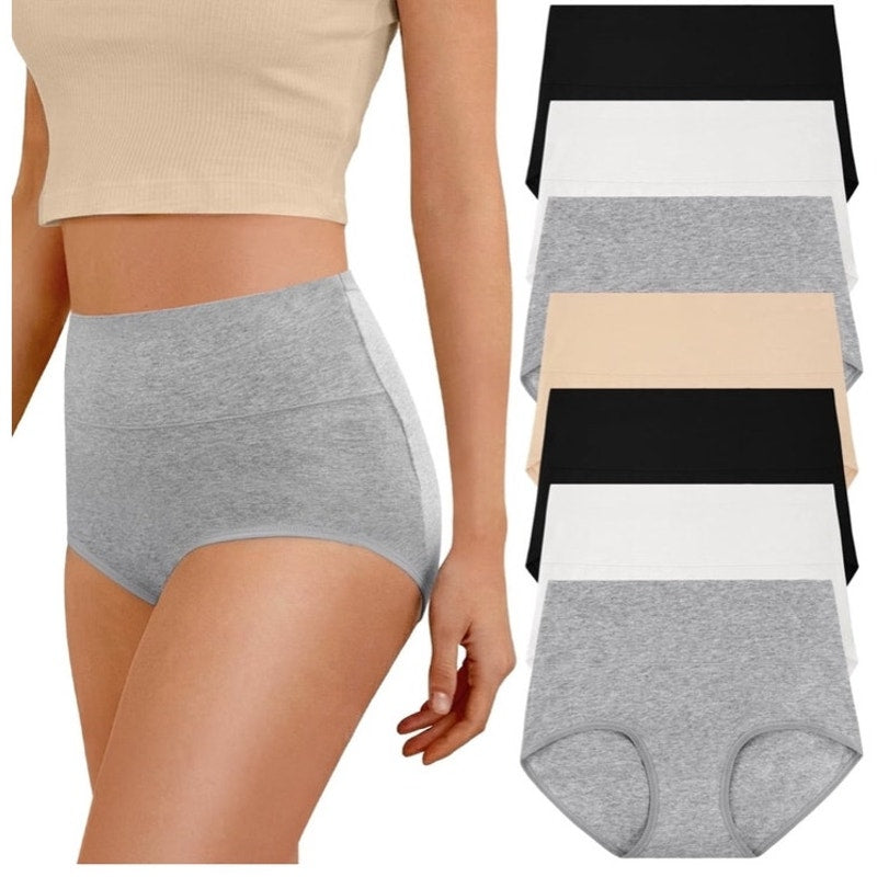 NWT ~ 7 Pack Cotton High Waisted Full Coverage Stretch Soft Ladies Underwear XL