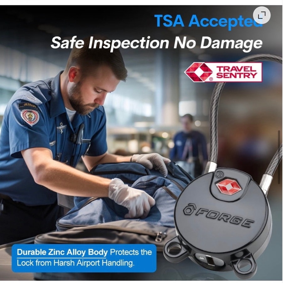 BRAND NEW ~ 4 Pack Black Forge TSA Approved Key Luggage Locks TSA006 Key