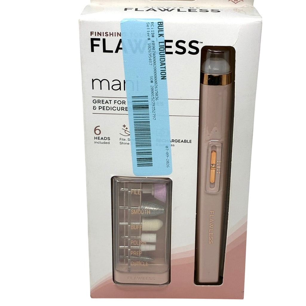BRAND NEW ~ Pink Finishing Touch Rechargeable Mani Pedi Device & 6 Attachments
