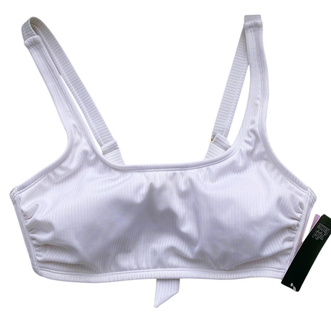 NWT ~ Wild Fable White Ribbed Bralette Bikini Swimsuit Top ~ Size D/DD 8-10