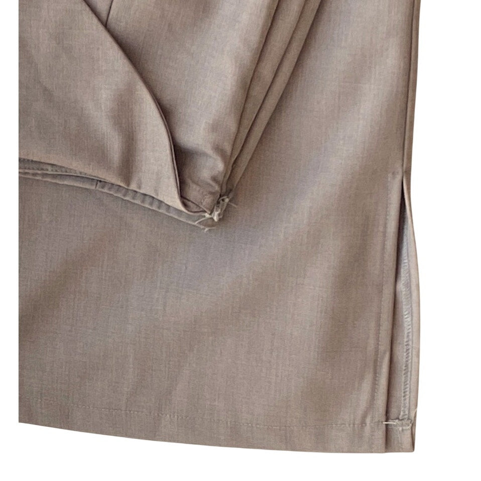 NWT ~ PRETTY LITTLE THING Tan Mushroom Fold Wide Leg Split Hem Trousers Pants ~6