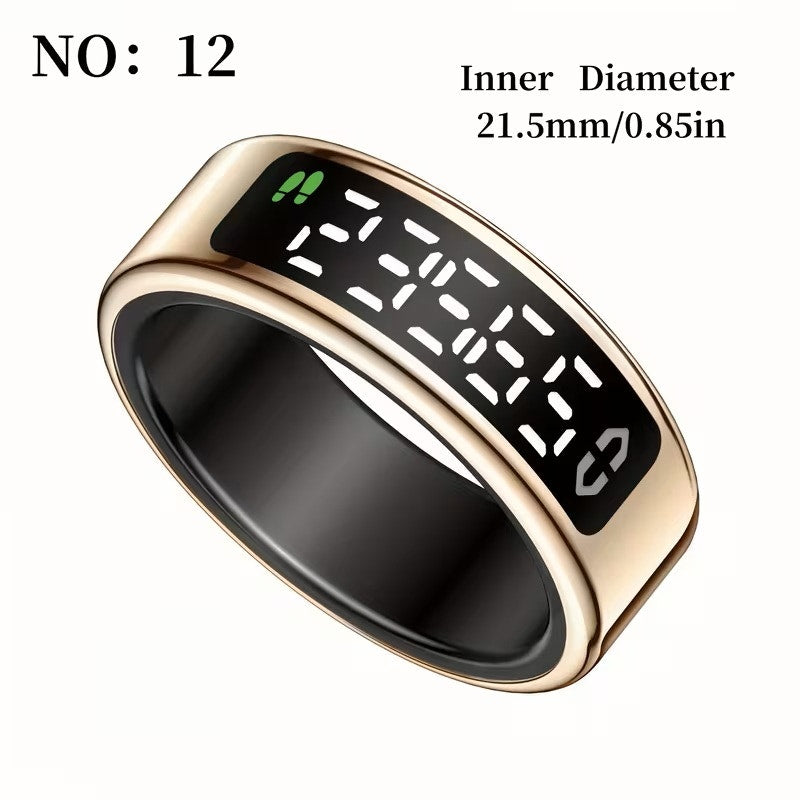 NWT ~ Rosegold Waterproof Smart Ring Display Screen Pedometer Sleep Tracker ~ 12