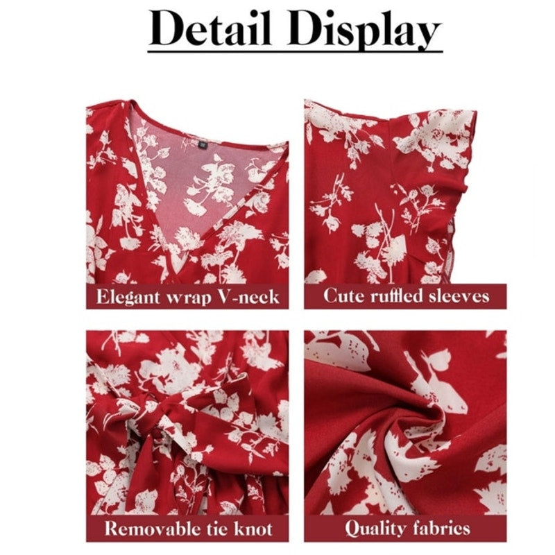 NWT ~ Women's Blue & White Plus Size Floral Butterfly Sleeve Maxi Dress ~ 1X