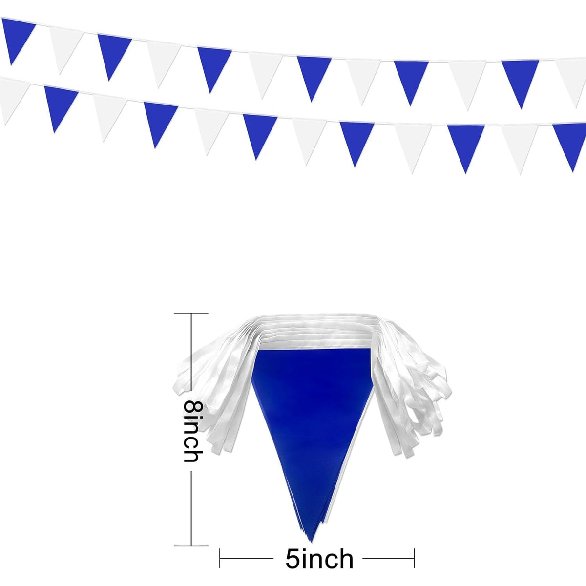 BRAND NEW ~ 200 Feet Blue & White Pennant Banner Triangle Flags Bunting